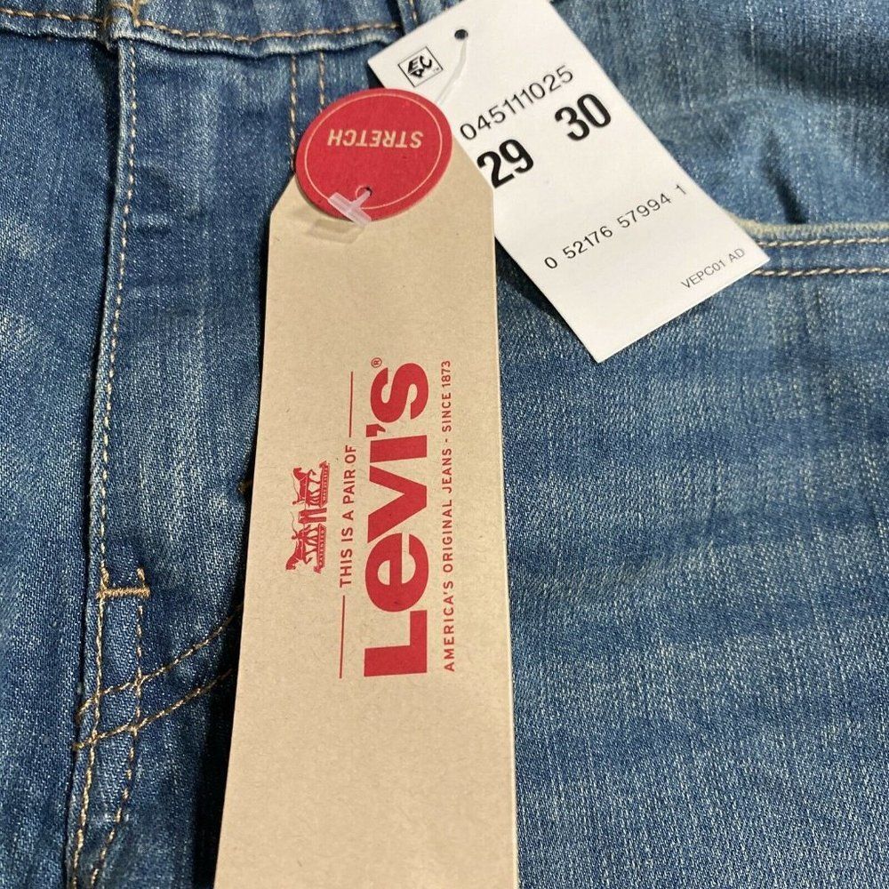 Levi's Flex 511 Slim Light Washed Denim Stretch Jeans Size 29x30 NWT - Picture 3 of 9